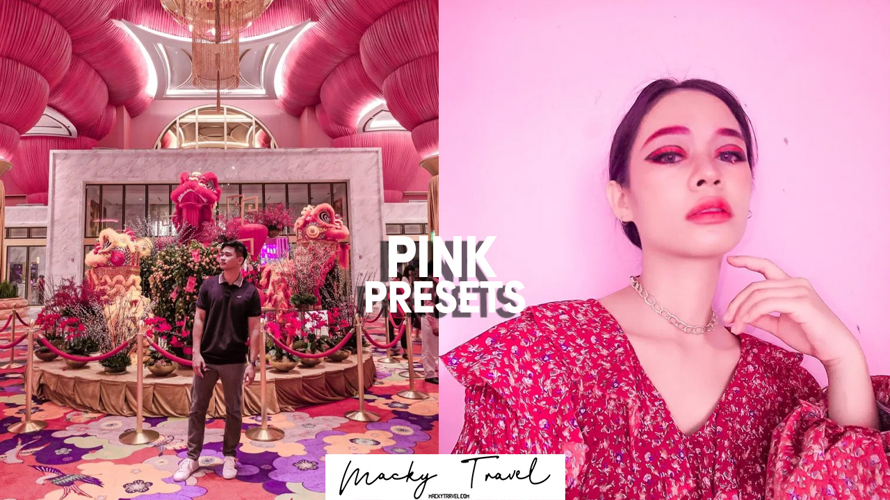 3 pink lightroom presets